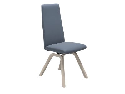 Scaun Stressless Laurel v2 High D200 M, Balance&Glide, cadru whitewash, tapiterie piele Paloma Sparrow Blue
