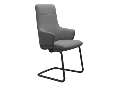 Scaun cu brate Stressless Chilli v2 L D400, Balance&Glide, cu spatar inalt, baza negru mat, tapiterie textil Calido Light Grey