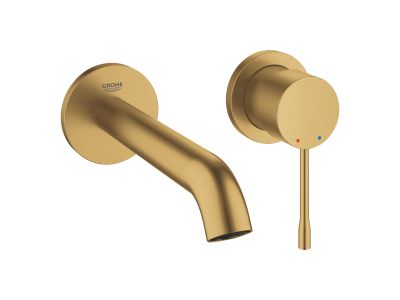 Baterie lavoar Grohe Essence New M din 2 elemente, de perete, montaj incastrat, necesita corp ingropat, brushed cool sunrise