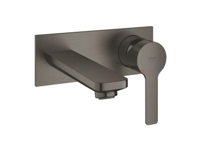Baterie lavoar Grohe Lineare de perete, montaj incastrat, necesita corp ingropat, brushed hard graphite