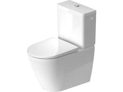 Vas wc Duravit D-Neo Rimless 37x65cm, back-to-wall, pentru rezervor asezat