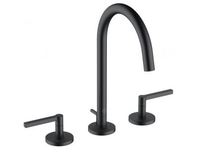 Baterie lavoar Kludi Nova Fonte Puristic din 3 elemente, ventil pop-up, negru mat
