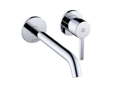 Baterie lavoar Kludi Nova Fonte Pura de perete, pipa 220mm, necesita corp incastrat, crom