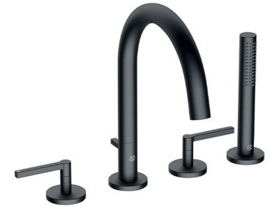 Baterie cada Kludi Nova Fonte Puristic din 4 elemente, negru mat