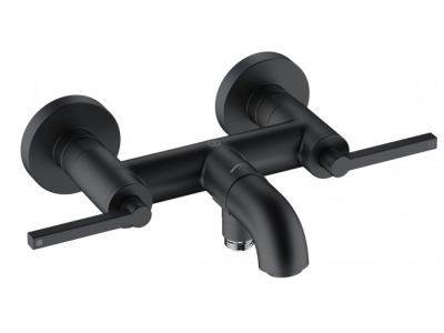 Baterie cada dubla comanda Kludi Nova Fonte Puristic, negru mat