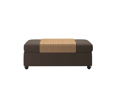 Ottoman dublu Stressless Doubleotto cu masuta Oak, tapiterie piele Batik Mole