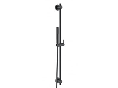 Set de dus Kludi Nova Fonte Puristic, para cu 1 jet, furtun de 1600mm si bara 900mm, negru mat
