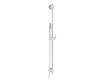 Set de dus Kludi Nova Fonte Puristic, para cu 1 jet, furtun de 1600mm si bara 900mm, alb mat