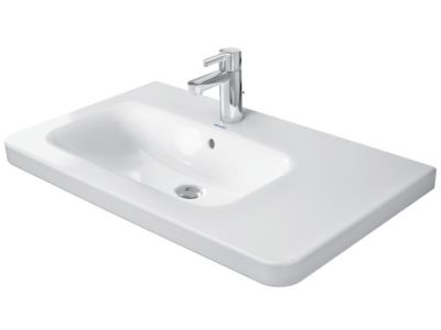 Lavoar asimetric Duravit DuraStyle 80x48cm, montare pe mobilier, alb