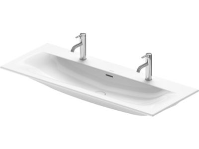 Lavoar dublu Duravit Viu 123x49cm, montare pe mobilier, WonderGliss, alb