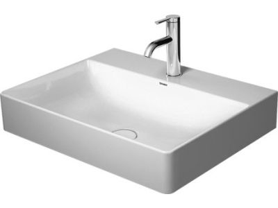 Lavoar Duravit DuraSquare 60x47cm, fara preaplin, cu capac ceramic pentru ventil inclus, alb