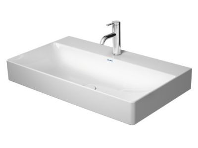 Lavoar Duravit DuraSquare 80x47 cm, fara preaplin, ventil fix cu capac ceramic, finisaj suplimentar