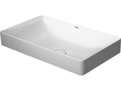 Lavoar tip bol Duravit DuraSquare 60x34.5 cm, fara preaplin, capac ceramic pentru ventil inclus