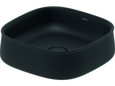 Lavoar Duravit Zencha 42x42cm, montare pe blat, fara orificiu baterie, fara preaplin, DuraCeram, antracit mat