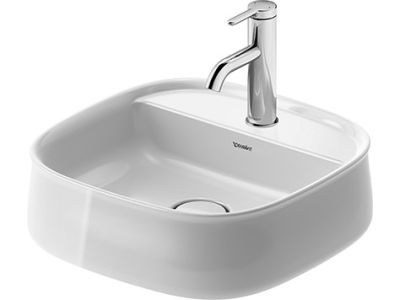 Lavoar Duravit Zencha 42x42cm, cu platforma baterie, montare pe blat, fara preaplin, DuraCeram, alb