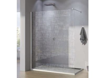 Cabina de dus Walk-In Ronal (SanSwiss) Pur 100 cm, sticla securizata decor Lines, 8 mm