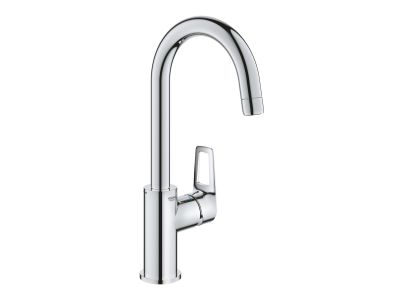 Baterie lavoar Grohe BauLoop L, ventil click-clack, crom