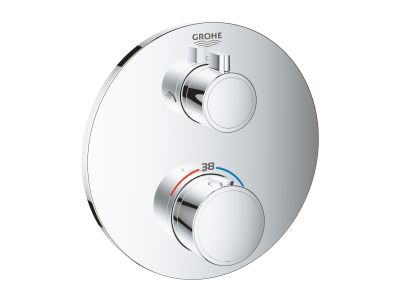 Baterie cada - dus termostatata Grohe Grohtherm Round cu montaj incastrat, necesita corp ingropat, crom