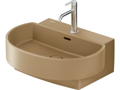 Lavoar Duravit Balcoon 60x48cm, ventil click-clack cu capac ceramic, DuraShield, terra mat