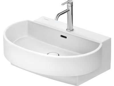 Lavoar Duravit Balcoon 65x48cm, ventil click-clack cu capac ceramic, DuraShield, alb mat