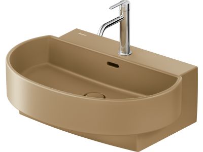 Lavoar Duravit Balcoon 65x48cm, ventil click-clack cu capac ceramic, DuraShield, terra mat