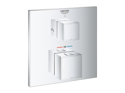 Baterie dus termostatata Grohe Grohtherm Cube cu 1 functie, montaj incastrat, necesita corp ingropat, crom