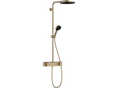 Coloana de dus Hansgrohe Pulsify S 260 1jet EcoSmart, cu baterie termostatata ShowerTablet Select 400, bronz periat