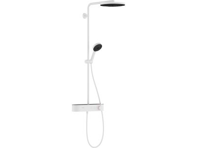 Coloana de dus Hansgrohe Pulsify S 260 1jet EcoSmart, cu baterie termostatata ShowerTablet Select 400, alb mat