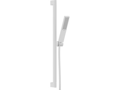 Set de dus Hansgrohe Pulsify E EcoSmart+, cu 1 jet si bara de 0.66 m, alb mat