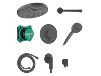 Sistem de dus incastrat Hansgrohe Pulsify S Design ShowerSet 260 1jet cu baterie termostatata Ecostat Comfort S, negru periat