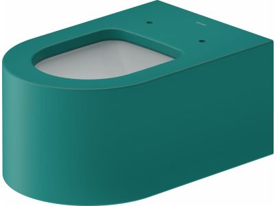 Vas wc suspendat Duravit Millio DuroCast, interior ceramic alb cu HygieneGlaze, turcoaz
