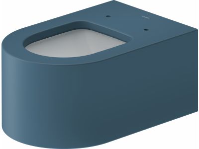 Vas wc suspendat Duravit Millio DuroCast, interior ceramic alb cu HygieneGlaze, albastru mat