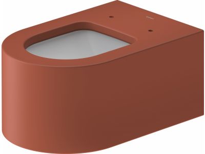 Vas wc suspendat Duravit Millio DuroCast, interior ceramic alb cu HygieneGlaze, rosu scortisoara