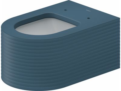 Vas wc suspendat Duravit Millio DuroCast, interior ceramic alb cu HygieneGlaze, Surface Grooves, albastru mat