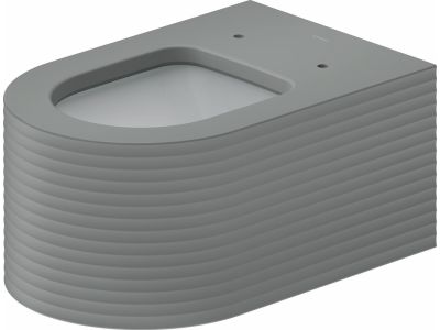 Vas wc suspendat Duravit Millio DuroCast, interior ceramic alb cu HygieneGlaze, Surface Grooves, gri mat