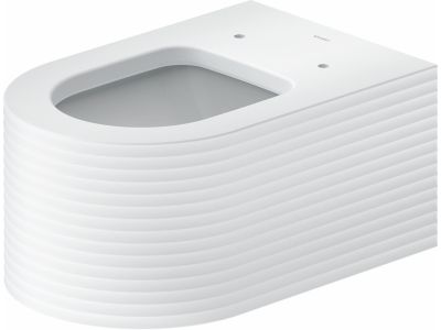 Vas wc suspendat Duravit Millio DuroCast, interior ceramic alb cu HygieneGlaze, Surface Grooves, alb mat satinat