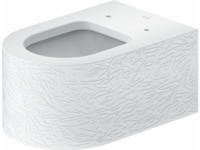 Vas wc suspendat Duravit Millio DuroCast, interior ceramic alb cu HygieneGlaze, Surface Pattern, alb mat satinat