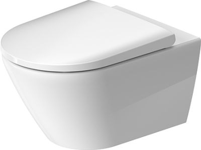 Vas wc suspendat Duravit D-Neo Rimless WonderGliss 37x54cm, fixare ascunsa