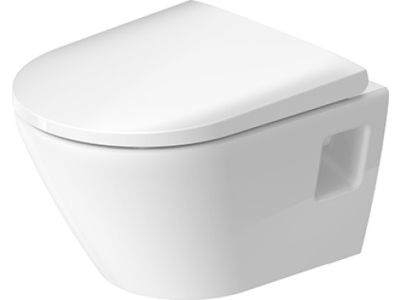 Vas wc suspendat Duravit D-Neo Compact Rimless 37x48cm, WonderGliss, alb