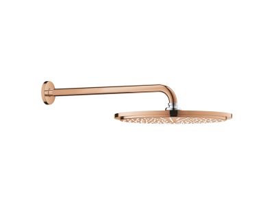 Palarie de dus Grohe RainShower Cosmopolitan 310 38cm si brat de dus 38cm de perete, warm sunset