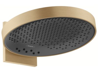 Palarie de dus Hansgrohe Rainfinity 360, 3 tipuri de jet, cu placa de conectare la perete, bronz periat
