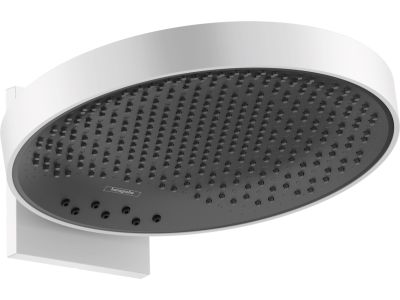 Palarie de dus Hansgrohe Rainfinity 360, 3 tipuri de jet, cu placa de conectare la perete, alb mat