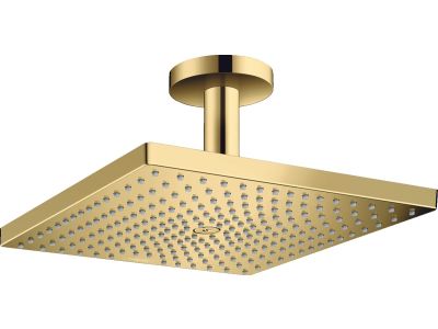 Palarie de dus Hansgrohe Raindance E 300 Air crom si brat de tavan 100mm, gold optic lustruit