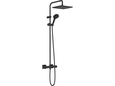 Coloana de dus Hansgrohe Vernis Blend 240 Square 1 jet, cu baterie termostatata, negru mat