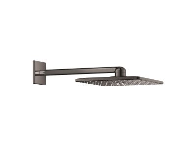 Palarie de dus Grohe RainShower SmartActive 310 Cube, 2 tipuri de jet, cu brat de dus 43mm de perete, hard graphite