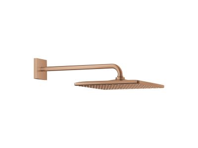 Palarie de dus Grohe RainShower Mono 310 Cube cu brat de dus 422mm de perete, brushed warm sunset