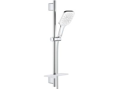 Set de dus Grohe Vitalio SmartActive 130 Cube para de dus 3 jeturi, furtun 175cm, bara de dus 60cm, savoniera, crom