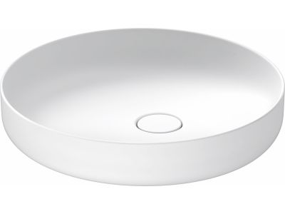 Lavoar Duravit Vitrium 46x46cm, montare pe blat, fara orificiu baterie, fara preaplin, alb satin mat