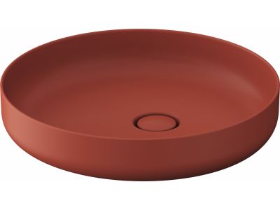 Lavoar Duravit Vitrium 46x46cm, montare pe blat, fara orificiu baterie, fara preaplin, rosu satin mat