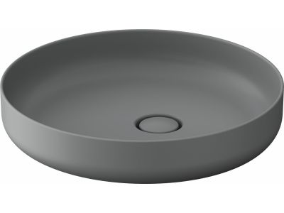 Lavoar Duravit Vitrium 46x46cm, montare pe blat, fara orificiu baterie, fara preaplin, gri satin mat